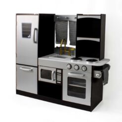 מטבח לילדים מעץ, דגם אמריקאי בצבע חום כהה