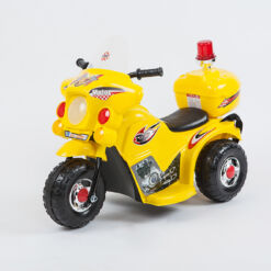 אופנוע ממונע חשמלי 6V לילדים, שלושה גלגלים ליציבות מלאה, כולל תאורה בפנסים.