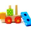 צעצוע עץ, רכבת ענק צבעונית הכוללת 22 חלקים בצורות הנדסיות שונות