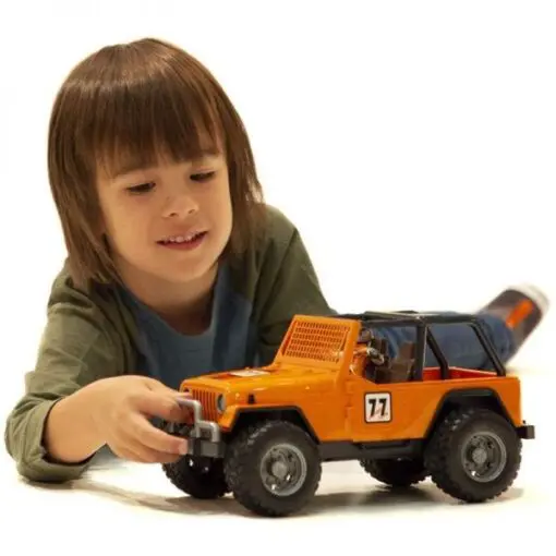 ג’יפ רנגלר שטח לילדים כתום + נהג