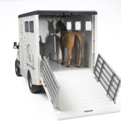 BRUDER - ברודר מרצדס בנץ MB Sprinter להובלת חיות, מוביל סוס מרוצים עם סוס