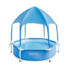 בריכה עגולה 183X38 עם גגון ושפריצר INTEX 28209