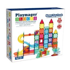 Playmager לונה פארק – ערכת מגנטים חינוכית 150 חלקים לבנייה ויצירה
