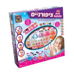 יצירה - משחק קופסא, חיות מתוקות ציפורניים לגילאי 5+ צובעים את הציפורניים בלק ריחני בצבעי פסטל ומקשטים במדבקות חמודות של חיות