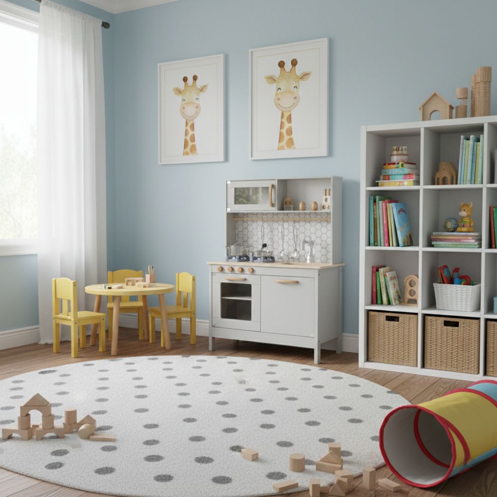 מטבח רטרו מעץ איכותי לילדים דגם אמיר, כולל כיריים אלקטרוניים – תמונה 8