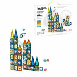 ערכת מגנטים לילדים 97 חלקים – מסלול גולות מגנטי תלת-ממד ומשחק הרכבה