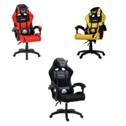 כיסא גיימינג ארגונומי למבוגרים עם משענת רגל מתכווננת ותמיכה מלאה לגב וצוואר במגוון צבעים