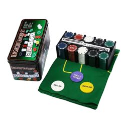 ערכת פוקר עם 200 זוטונים, קלפים ומשטח ירוק – משחק אסטרטגיה מקצועי