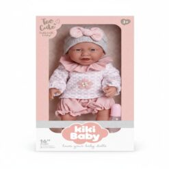 בובת תינוקת – סט לבוש ורוד, בקבוק ומוצץ