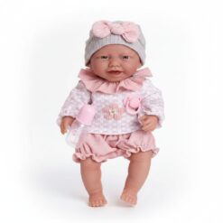 Alternative view of בובת תינוקת – סט לבוש ורוד, בקבוק ומוצץ