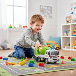 Alternative view of משאית מערבל בטון גדולה עם אורות וצלילים