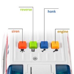 Alternative view of אמבולנס הצלה אינטראקטיבי – דגם עם אורות, 4 צלילי חילוץ ריאליסטיים ודלתות נפתחות