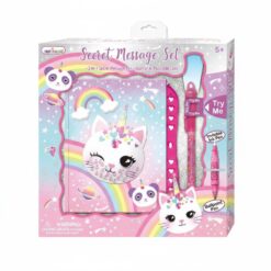 יומן סודות חתול מתוק עם מנעול קוד ועט קסמים