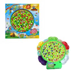 משחק דייג חשמלי ענק לילדים: לוח מסתובב עם 45 דגים צבעוניים ו-5 חכות