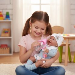 Alternative view of בובת תינוק ריאליסטית 40 ס"מ גוף ויניל כולל בקבוק, מוצץ וסט לבוש