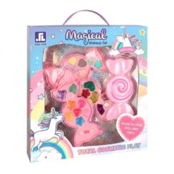 מארז איפור 4 קומות לילדות בעיצוב סוכריה – ערכת יופי בטיחותית ונוצצת