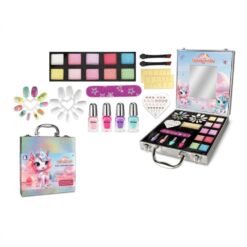 מזוודת איפור וטיפוח – ערכת יופי 22 חלקים עם מראה
