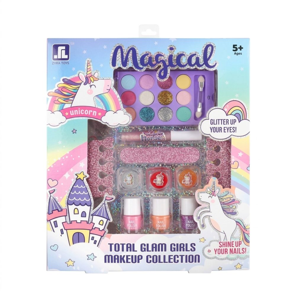 ערכת איפור חד קרן קסומה – סט צבעים ונצנצים חלומי לילדות