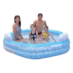 בריכת משפחה מתנפחת 223X211 ס"מ עם מושבים וכריות גב – Swim Family Pool