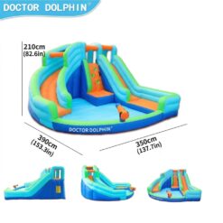 Alternative view of טירת ההרפתקאות של דוקטור דולפין – מתנפח ענק לחצר עם מגלשה כפולה ותותח מים | 73002