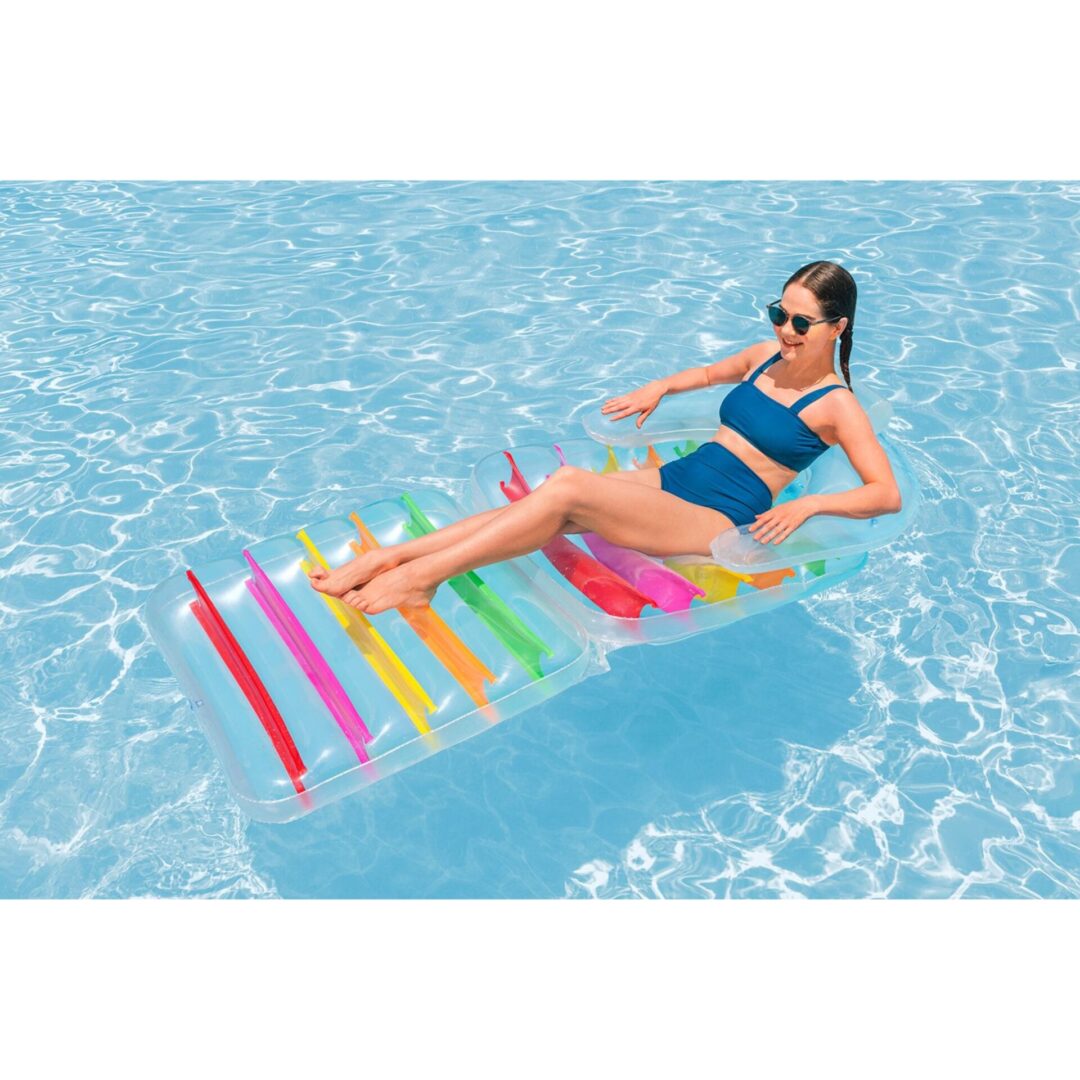 מזרן כורסה מתקפל לבריכה Bestway Summer Colors – מיטת שיזוף וכורסה במוצר אחד – תמונה 6