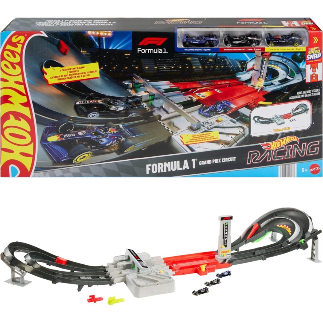 מסלול Hot Wheels Formula 1® Grand Prix – ערכת מרוץ מקצועית עם מאיץ ומונה הקפות
