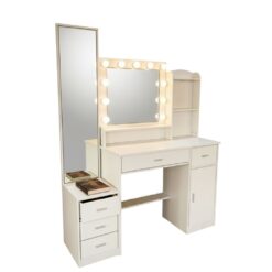 Alternative view of שידת איפור יוקרתית דגם ליעד – עם מראה LED וכסא מפנק