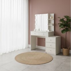 Alternative view of שידת איפור דגם מורן – עיצוב אלגנטי עם אחסון מושלם ותאורה