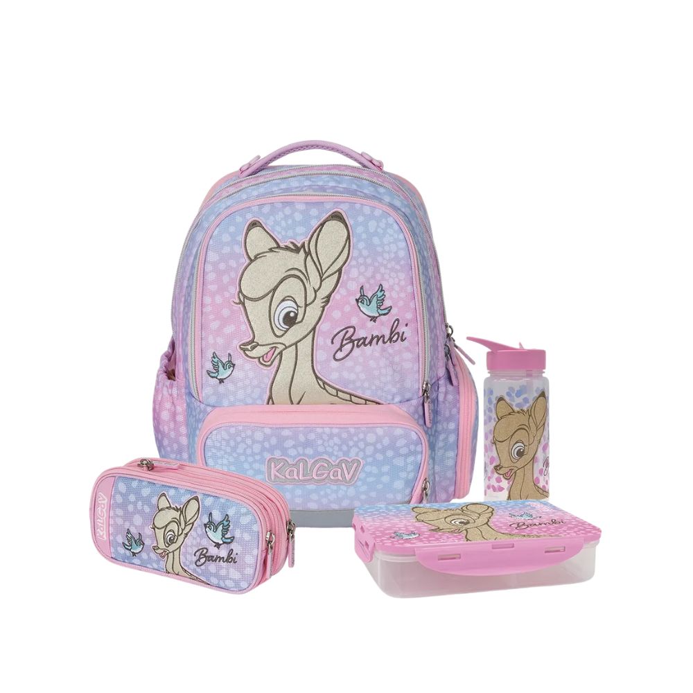 מארז Bambi קל גב X-FIX PACK – סט תיק גב אורתופדי מתרחב לבית הספר עם קלמר ואביזרים