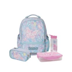 מארז Butterfly קל גב X-FIX PACK – סט תיק גב אורתופדי מתרחב לבית הספר עם קלמר ואביזרים