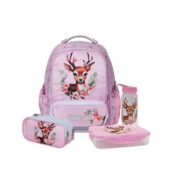 מארז Forest Deer קל גב X-FIX PACK – סט תיק גב אורתופדי מתרחב לבית הספר עם קלמר ואביזרים