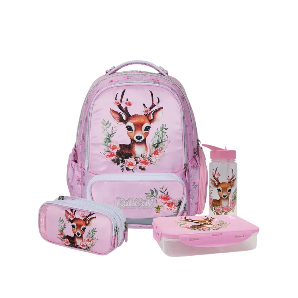 מארז Forest Deer קל גב X-FIX PACK – סט תיק גב אורתופדי מתרחב לבית הספר עם קלמר ואביזרים