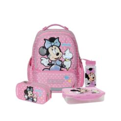 מארז Minnie Mouse קל גב X-FIX PACK – סט תיק גב אורתופדי מתרחב לבית הספר עם קלמר ואביזרים
