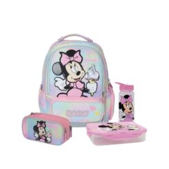 מארז Minnie Mouse קל גב X-FIX PACK – סט תיק גב אורתופדי מתרחב לבית הספר עם קלמר ואביזרים