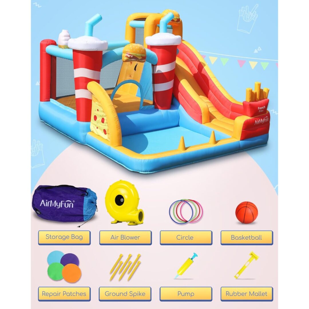 מתקן מתנפח מים AirMyFun דגם 82080 – פארק מים וקפיצה לחצר כולל מפוח! – תמונה 4