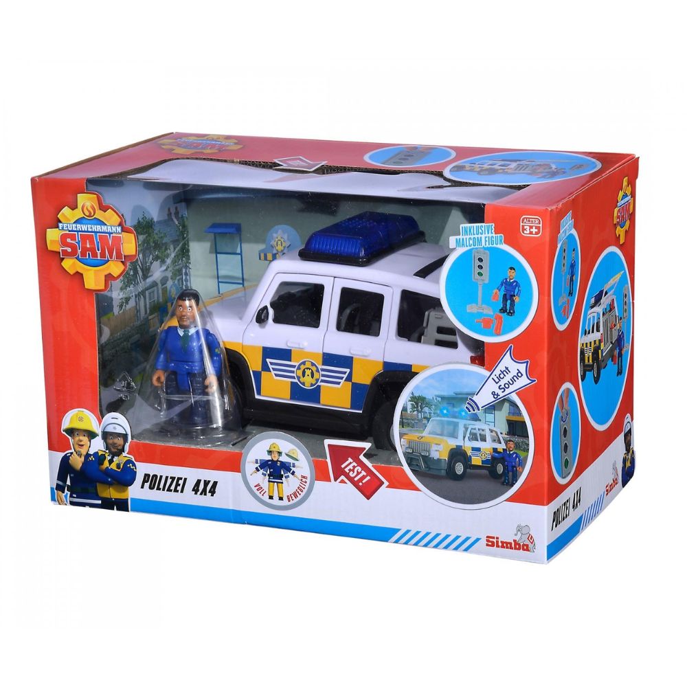 סמי הכבאי – רכב משטרתי 4X4 עם דמות מלקולם, אורות, צלילים ורמזור