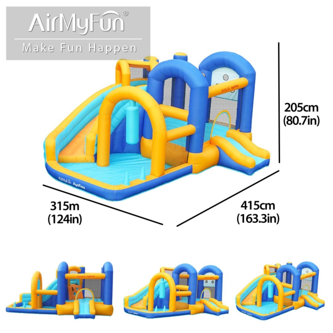 פארק מים מתנפח לחצר AirMyFun 82118 – מתחם קפיצה, מגלשה ובריכה לילדים – תמונה 6