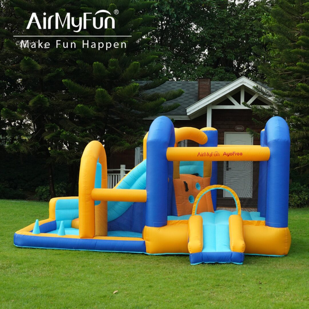 פארק מים מתנפח לחצר AirMyFun 82118 – מתחם קפיצה, מגלשה ובריכה לילדים – תמונה 5
