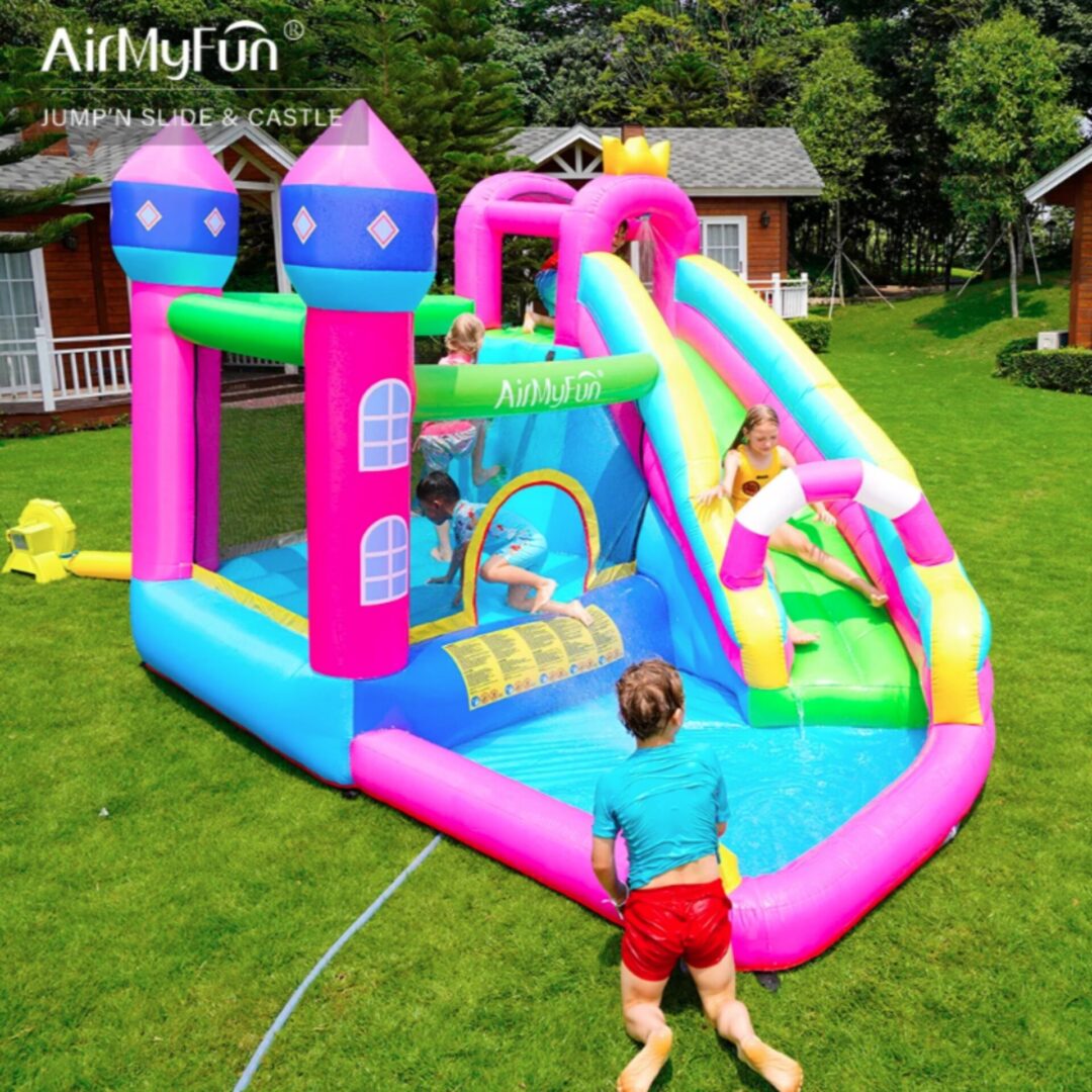 פארק מים מתנפח לחצר AirMyFun 82118 – מתחם קפיצה, מגלשה ובריכה לילדים – תמונה 3